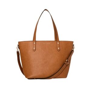 Poppy and Peonies Go Getter Tote in Cognac